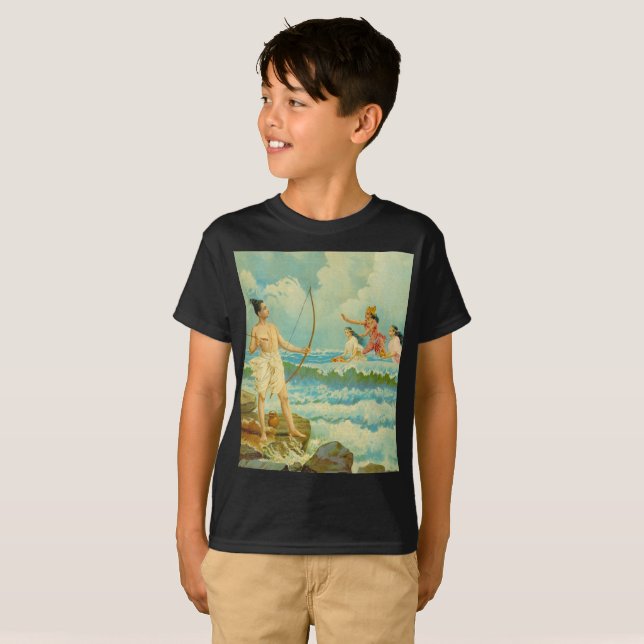 Rama besiegt das Meer durch Raja Ravi Varma T-Shirt (Vorne ganz)