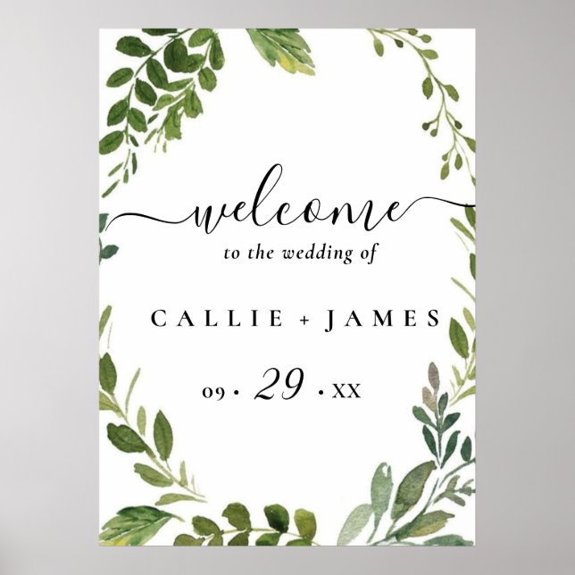 Rama de oliva moderna salve la fecha poster (Vorne)