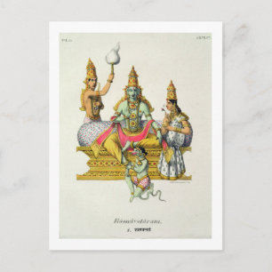 Rama, eingegraben von du Bouisi (Farbe litho) Postkarte