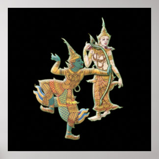 RAMA SITA - RAMAYANA HINDU BUDDHIST GOD POSTER