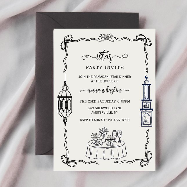 Ramadan Bow doodle  ramadan iftar invitations Einladung (Von Creator hochgeladen)