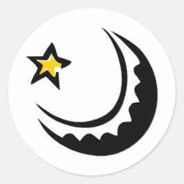 Ramadan Crescent Moon und Star Swoosh Runder Aufkleber