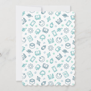 Ramadan Doodles Flat Greeting Card Einladung