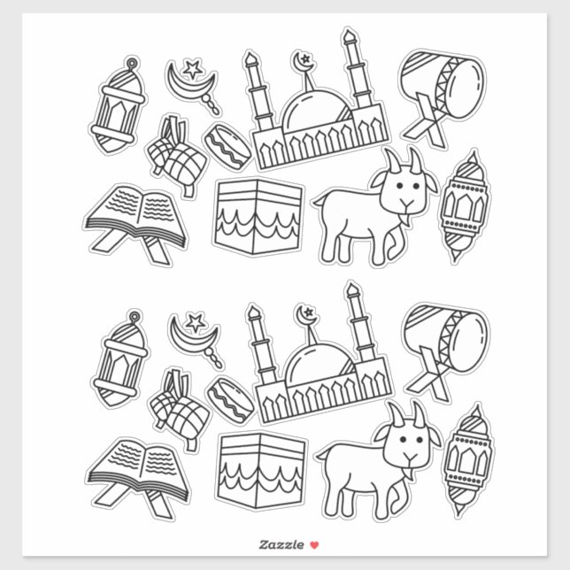 Ramadan Eid Muslim Holiday Stickers Aufkleber (Blatt)