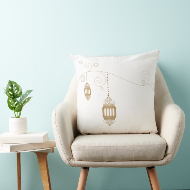 Ramadan Elegant Golden Lantern Pillow Kissen (Stuhl )