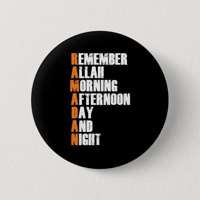 Ramadan Fasting Islam Muslime Allah Hajj Mecca Ges Button (Vorderseite)