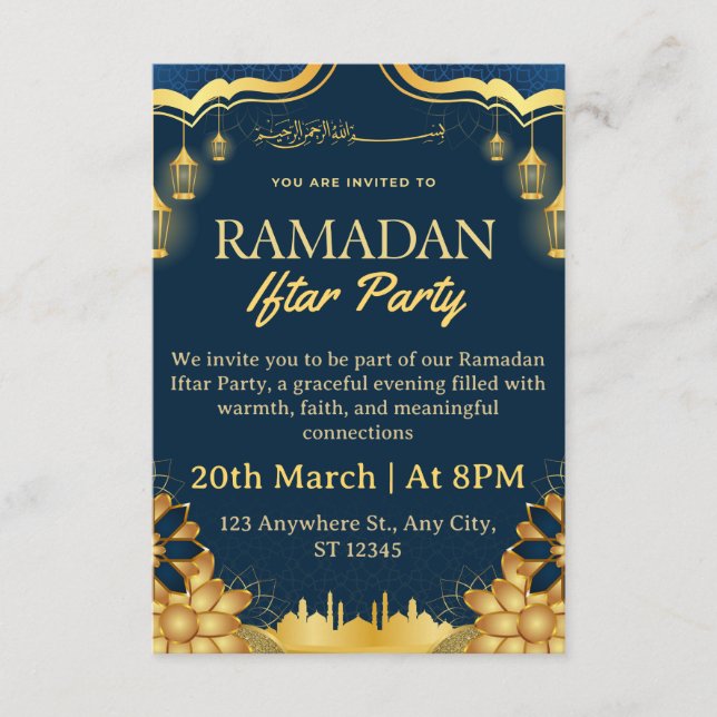 Ramadan Iftar Einladungskarte (Vorderseite)