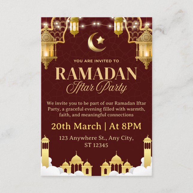 Ramadan Iftar Invitation Card (Devant)