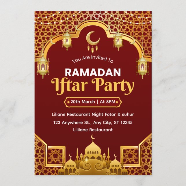 Ramadan Iftar Invitation Card (Devant)