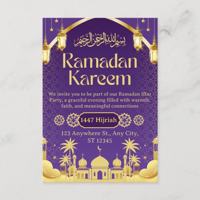 Ramadan Iftar Invitation Card Einladung (Vorderseite)