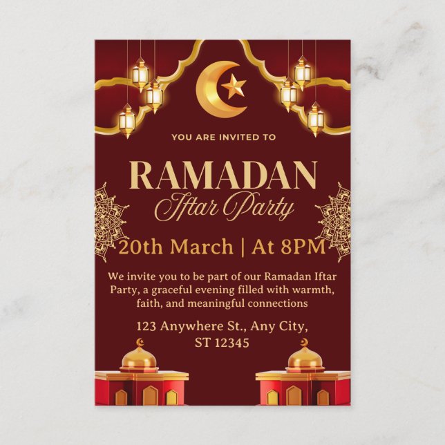 Ramadan Iftar Invitation Card Einladung (Vorderseite)