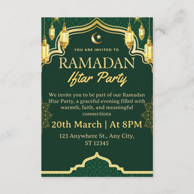 Ramadan Iftar Invitation Card Einladung (Vorderseite)