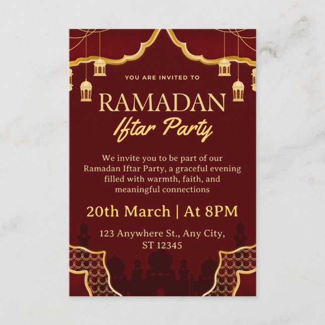 Ramadan Iftar Invitation Card Einladung (Vorderseite)