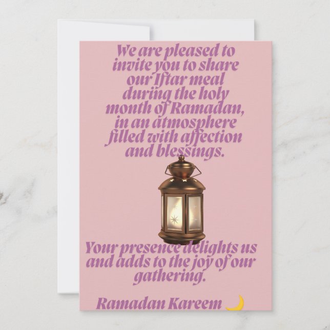 Ramadan Iftar Invitation Elegant Crescent Design Einladung (Vorderseite)