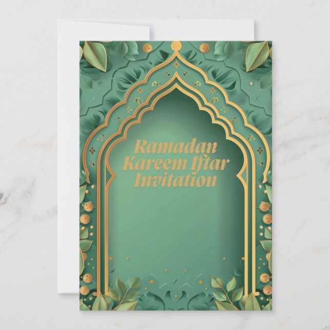 Ramadan Iftar Invitation Elegant Crescent Design Einladung (Vorderseite)