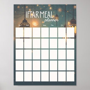 Ramadan-Iftar-Mahlzeitenplaner (druckbar) Poster