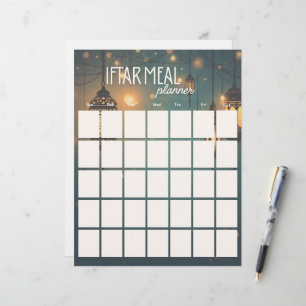 Ramadan-Iftar-Mahlzeitenplaner-Papierblatt