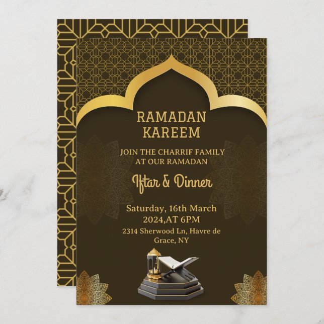 ramadan iftar party 2025 invitation (Devant / Derrière)