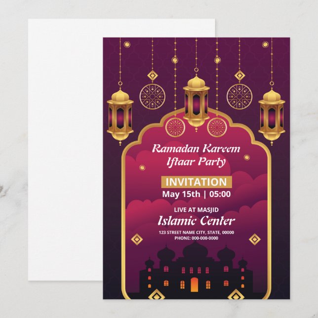 Ramadan Iftar Party Invitation Flyer Modèle (Devant / Derrière)