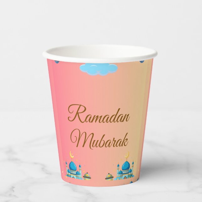 Ramadan Kareem Begrüßung Pappbecher (Vorderseite)