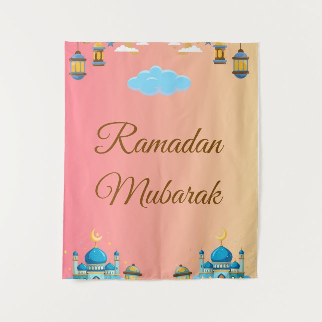 Ramadan Kareem Begrüßung Wandteppich (Vorderseite)