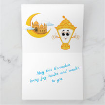 Ramadan Kareem Blue Grußkarte mit Laterne