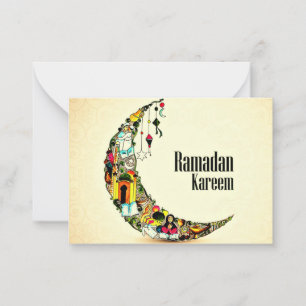 Ramadan Kareem Crescent Mitteilungskarte