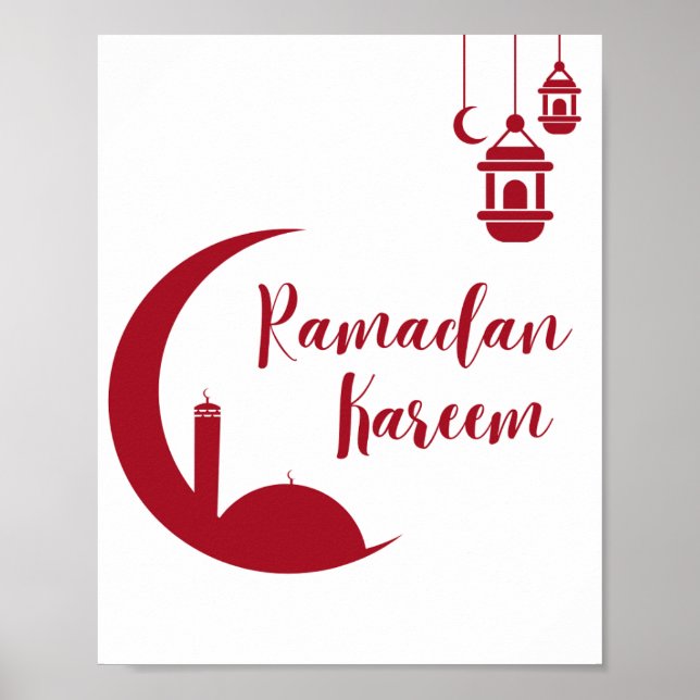 Ramadan Kareem Crescent Moon & Lantern Wall Print  Poster (Vorne)