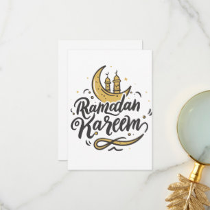 Ramadan Kareem Crescent Moon seht Fasting Dankeskarte