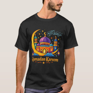 Ramadan Kareem Farbige Islamische Moschee Mond Kun T-Shirt