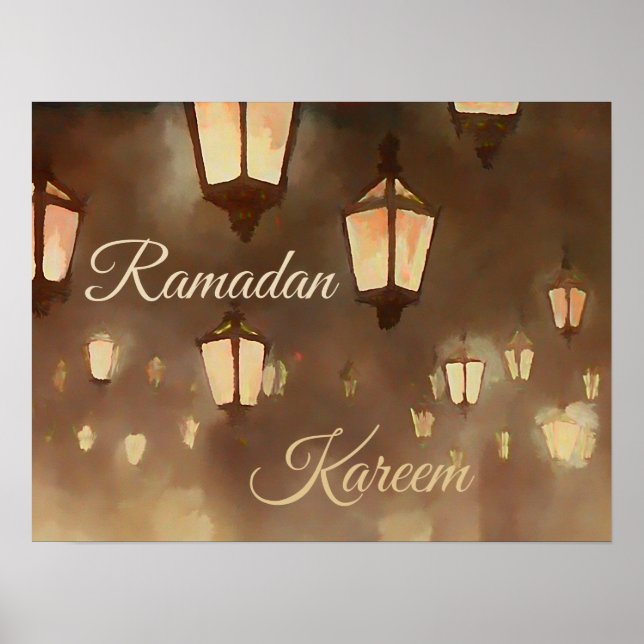 Ramadan Kareem - Gemälde mit Lamparden Poster (Vorne)