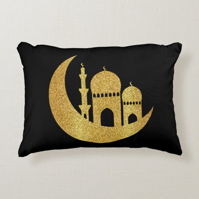 Ramadan Kareem Golden Helal Dekokissen (Vorderseite)