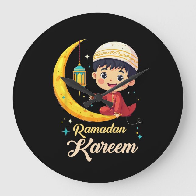 Ramadan Kareem Große Wanduhr (Vorderseite)