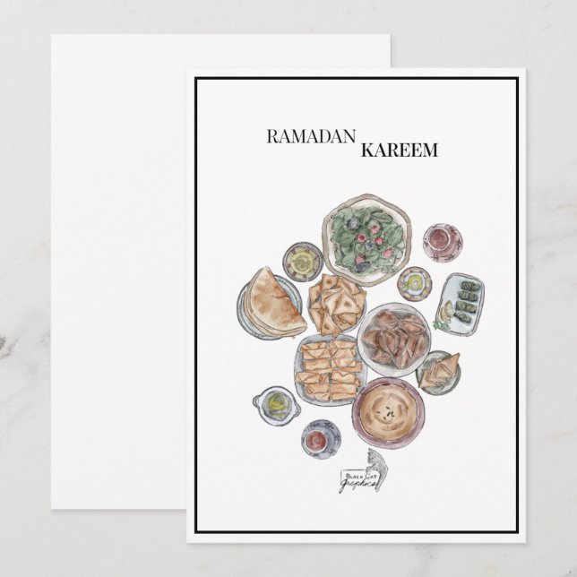 Ramadan Kareem Grußkarte, Geschenkkarte Einladung (Vorne/Hinten)