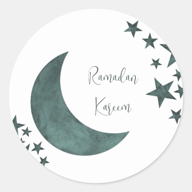 Ramadan Kareem Halbmond Islam Mubarak Stars Postca Runder Aufkleber (Vorderseite)