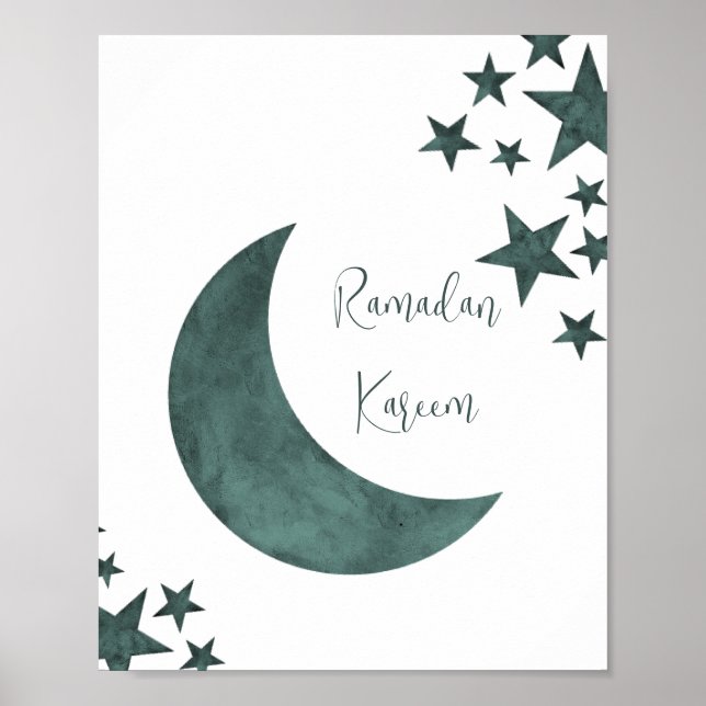 Ramadan Kareem Halbmond Islam Mubarak Stars Poster (Vorne)