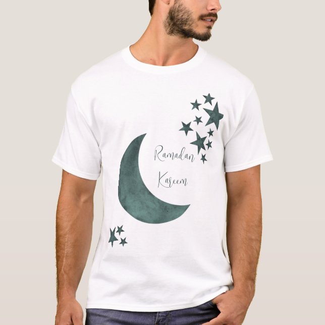 Ramadan Kareem Halbmond Islam Mubarak Stars T-Shirt (Vorderseite)