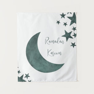 Ramadan Kareem Halbmond Islam Mubarak Stars Wandteppich