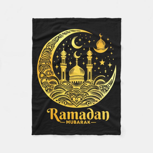 Ramadan Kareem Happy Fasting Ramadan Mubarak Islam Fleecedecke (Vorderseite)