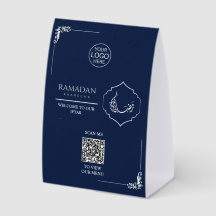 Ramadan Kareem Iftar QR-Code-Tischschild | Benutze