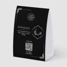 Ramadan Kareem Iftar QR-Code-Tischschild | Benutze