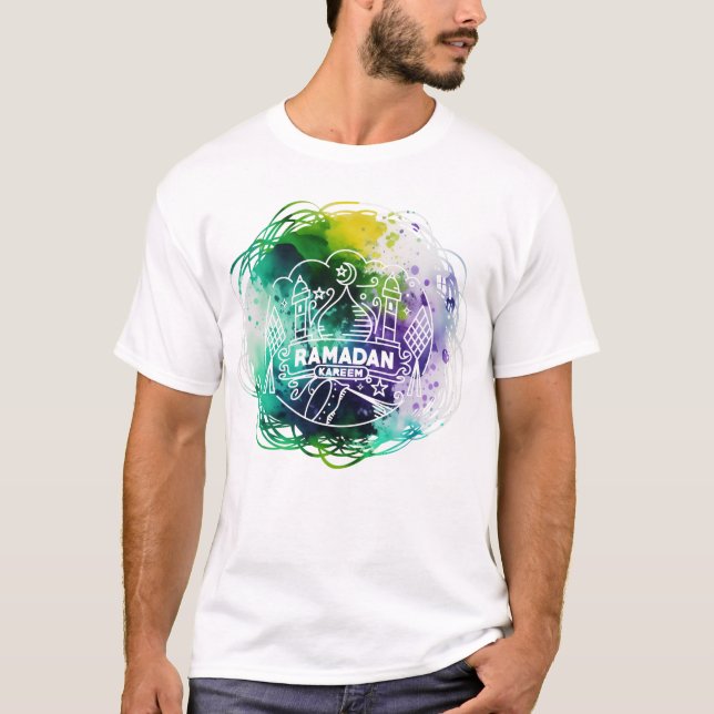 RAMADAN KAREEM in Abstrakter Wasserfarbe T-Shirt (Vorderseite)