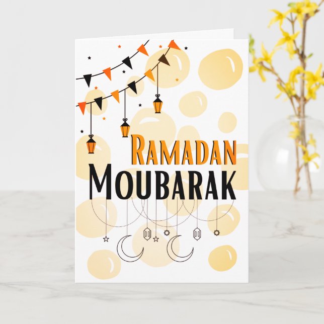 Ramadan Kareem individuell anpassbare Ferienkarte Karte (Gelbe Blume)