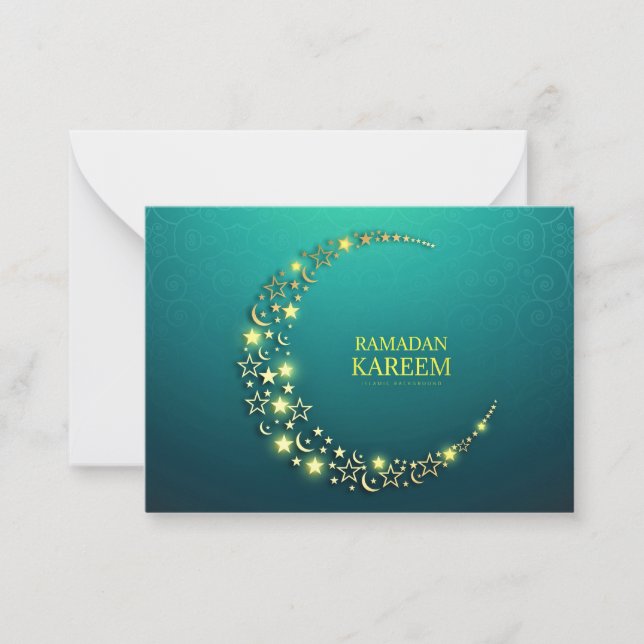 Ramadan Kareem Islamic Gold Crescent Mitteilungskarte (Vorderseite)