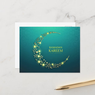 Ramadan Kareem Islamic Gold Crescent Postkarte