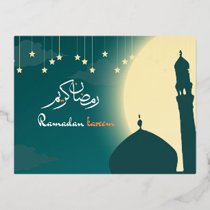 Ramadan Kareem Islamic Ramadan Grüße Folie Einladungspostkarte