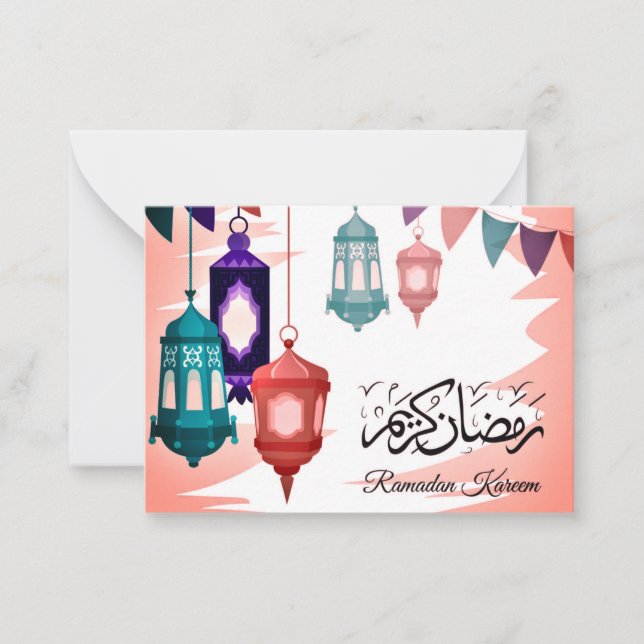 Ramadan Kareem Islamische Laterne Mitteilungskarte (Vorderseite)