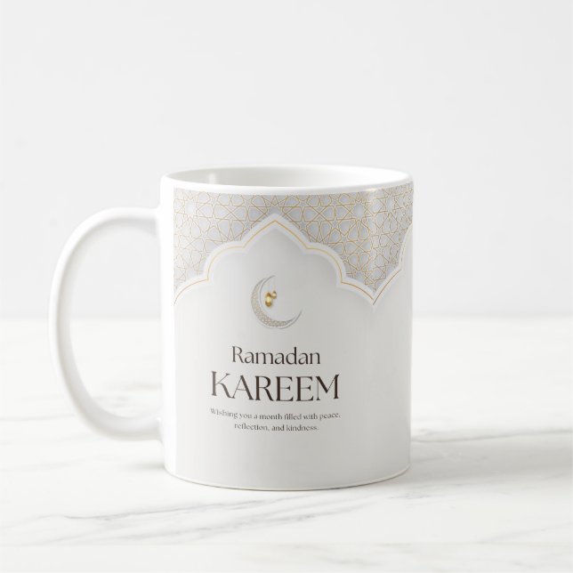 Ramadan Kareem Lantern & Crescent Art Kaffeetasse (Links)