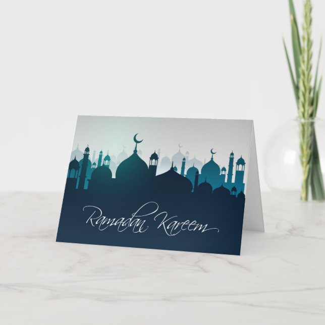 Ramadan Kareem Moscheen Silhouetten Grußkarten Karte (Vorderseite)