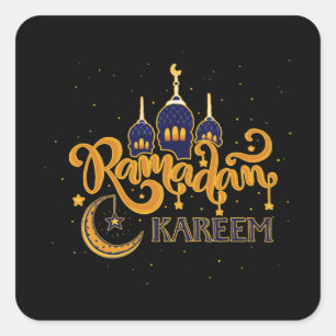 Ramadan Kareem Mubarak Fasting Quadratischer Aufkleber